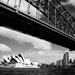 Opera House, harbor, and bridge